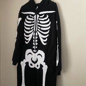 Skeleton Hooded Jumpsuit Costume